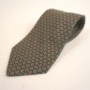 Brooks Brothers Makers Blue Red Gold Diamond Pattern Silk Tie - 58"